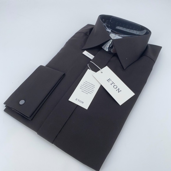 stafford athletic fit dress shirts White Signature Twill Slim Fit Eton Shirt main image 1
